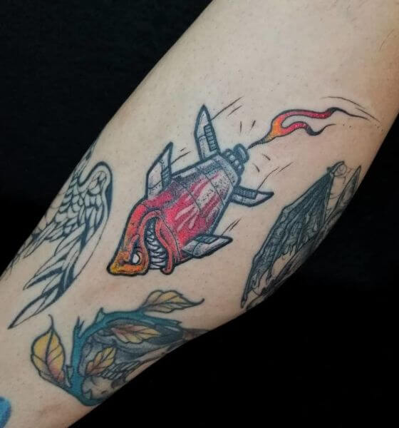 Airplane Shark Tattoo Design