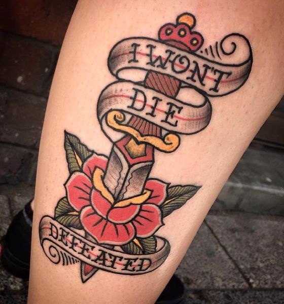 American Traditional Lettering Tattoo Design