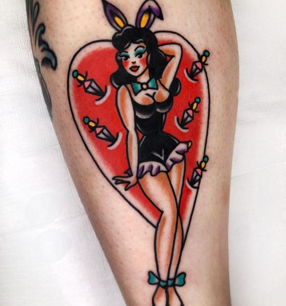 American Traditional Pin Up Tattoo