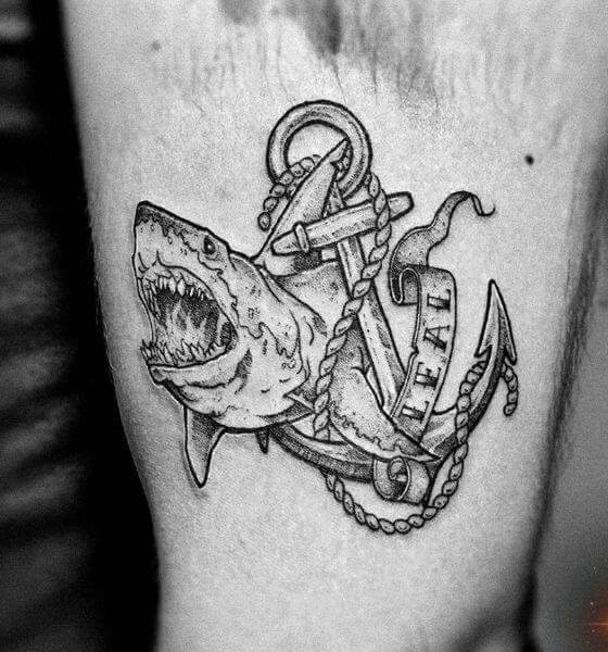 Anchor Shark Tattoo Design