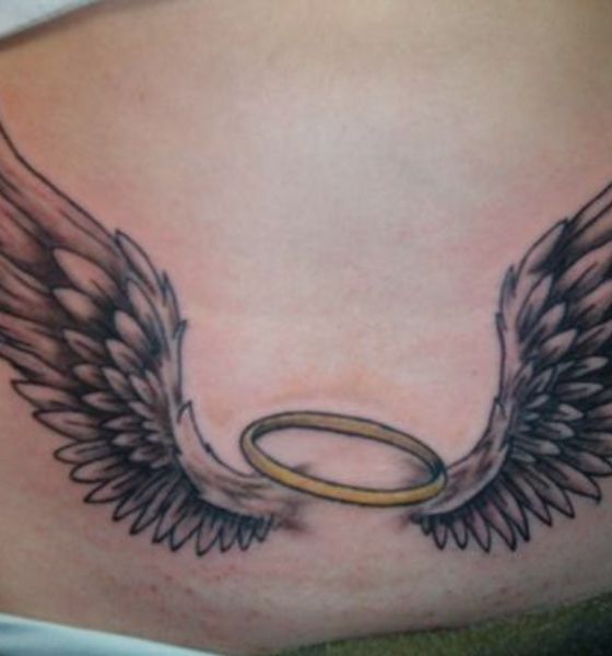 Angel Tattoo on Lower Back for Women