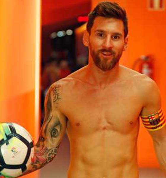 Antonella's Eye Tattoo on Messi's Inner Bicep