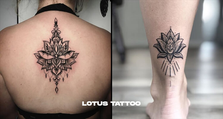 Attractive Black Lotus Tattoo Designs