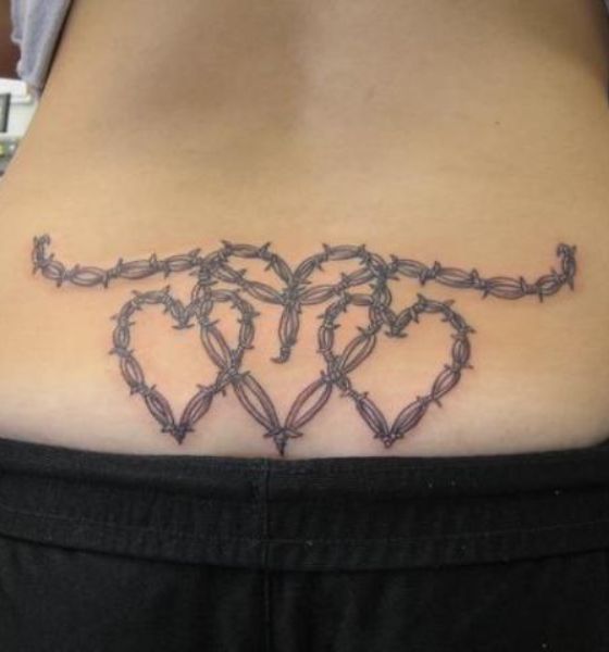 Barbed Wire Tattoo Design on Lower Back