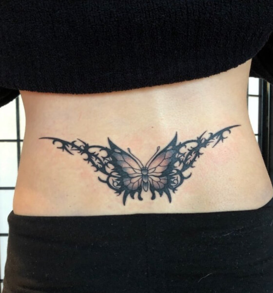 Beautiful Butterfly Tattoo on Lower Back