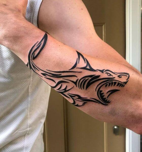 Best Tribal Shark Tattoo Design