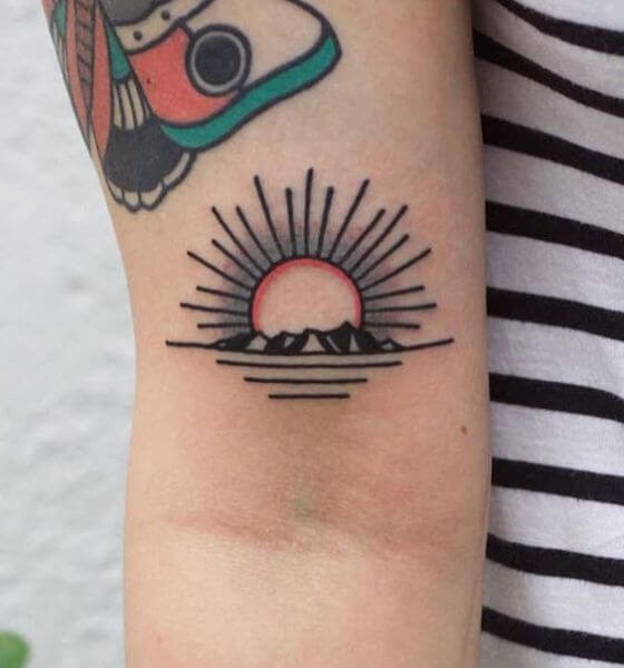 Best rising sun tattoo design