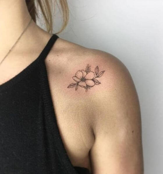 Cherry blossom single flower tattoo