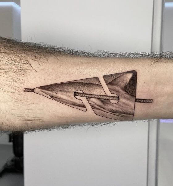 Creative Shark Tattoo Design on Hand