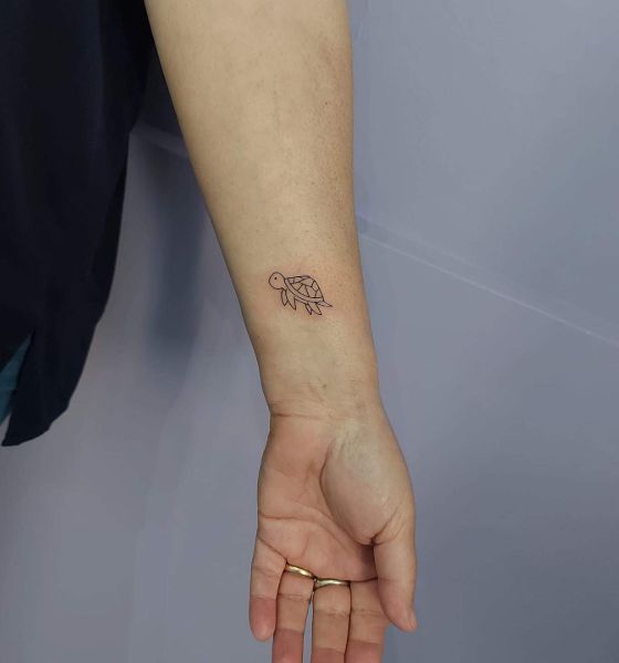Cute Small Turtle Tattoo Design