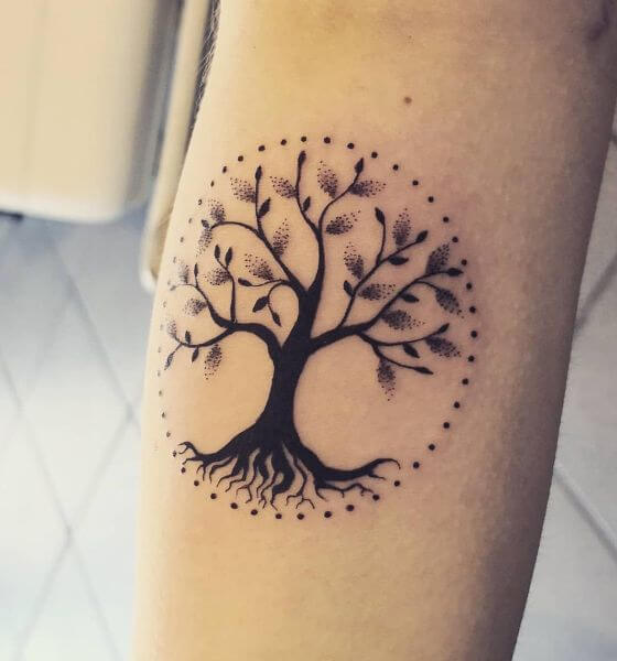 Dotwork Tree Of Life Tattoo Design