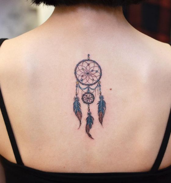 Dreamcatcher Tattoo Design on Back