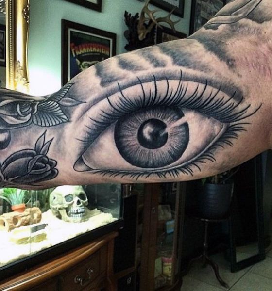 Eye Tattoo Design on Inner Bicep