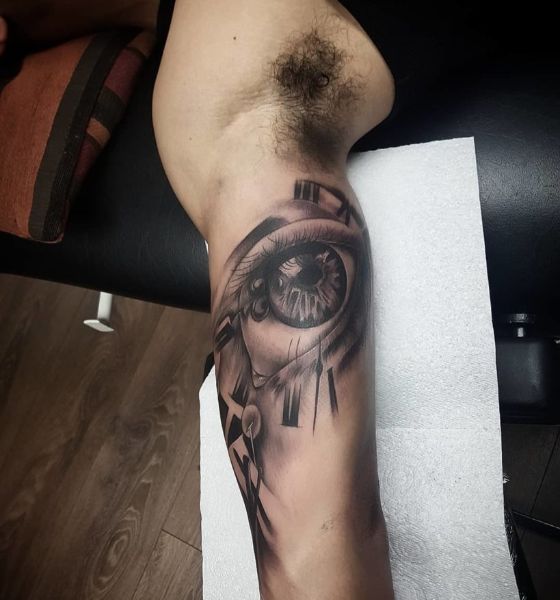 Eye Tattoo on Inner Bicep