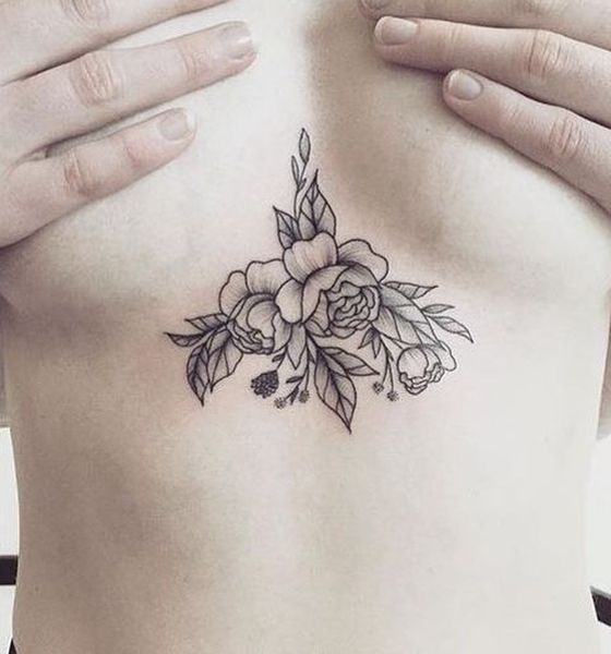 Flower Tattoo on Underboob