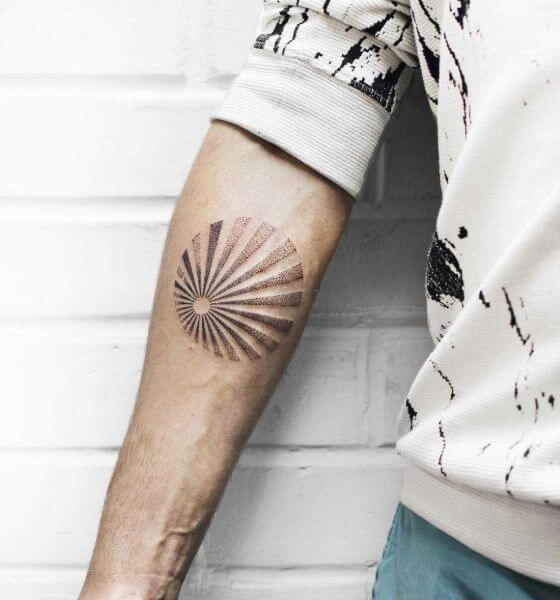 Forearm Rising Sun Tattoo