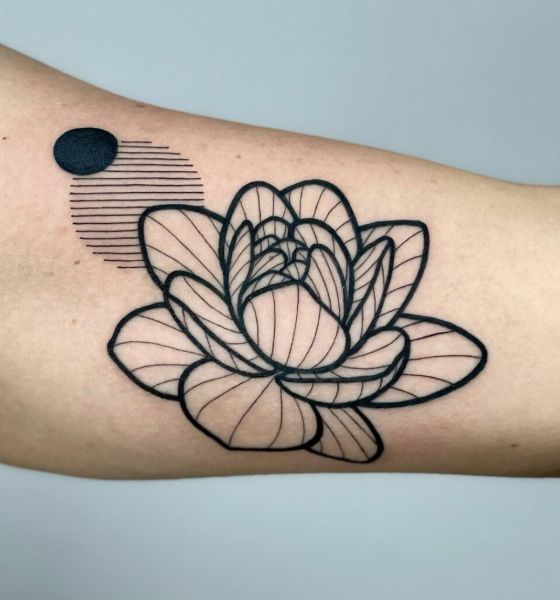 Geometric Lotus Flower Tattoo