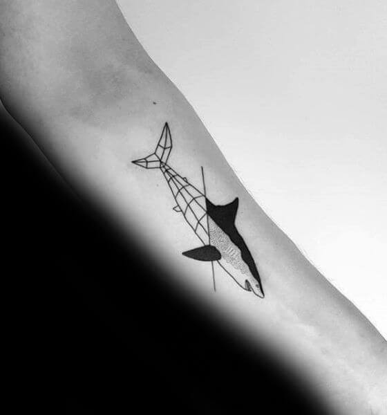 Geometric Shark Tattoo Design