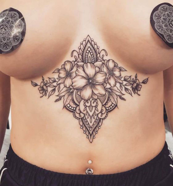 Gorgeous Underboob Tattoo Designs