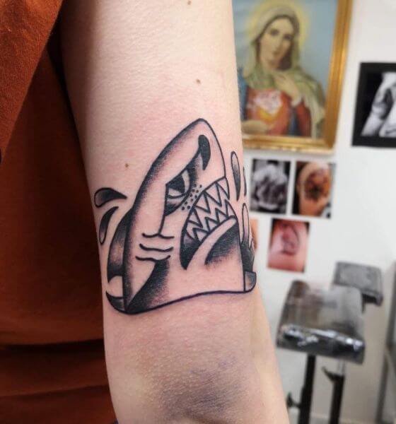 Half Shark Tattoo Design