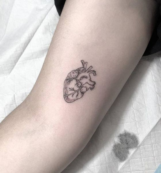 Heart Tattoo on Inner Bicep