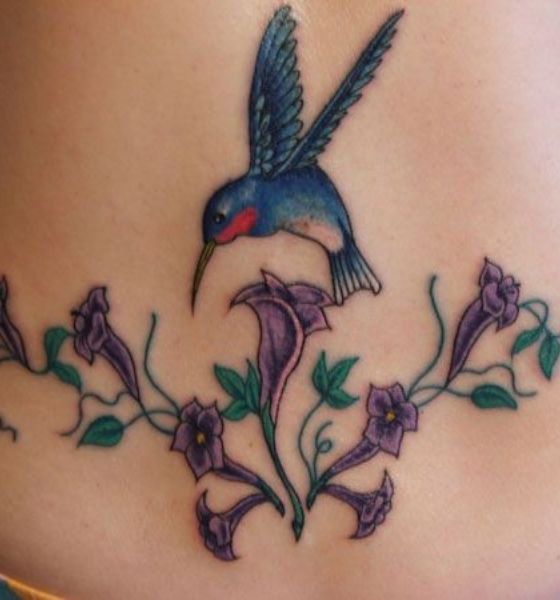 Hummingbird Tattoo Design on the Lower Back