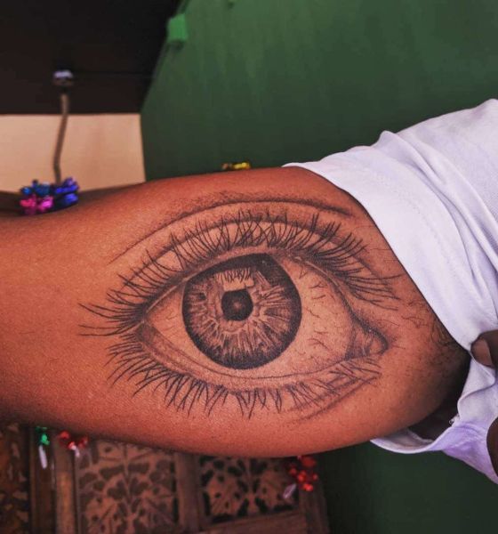 Inner Bicep Eye Tattoo