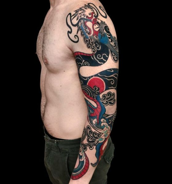 Japanese Dragon Tattoo on Full Sleeve