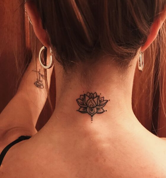 Lotus Flower Tattoo on Nape