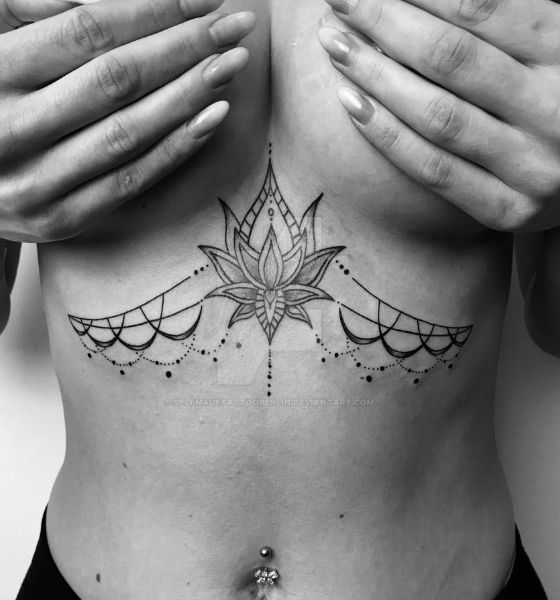 Mandala Tattoo Design on Underboob