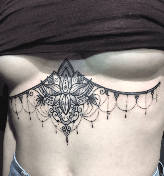 Mandala Tattoo Design on Underboob