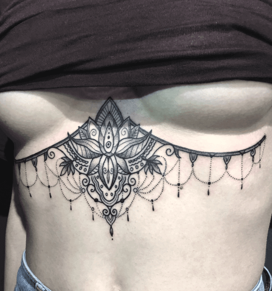 40 Attractive Underboob Tattoo Designs For Females