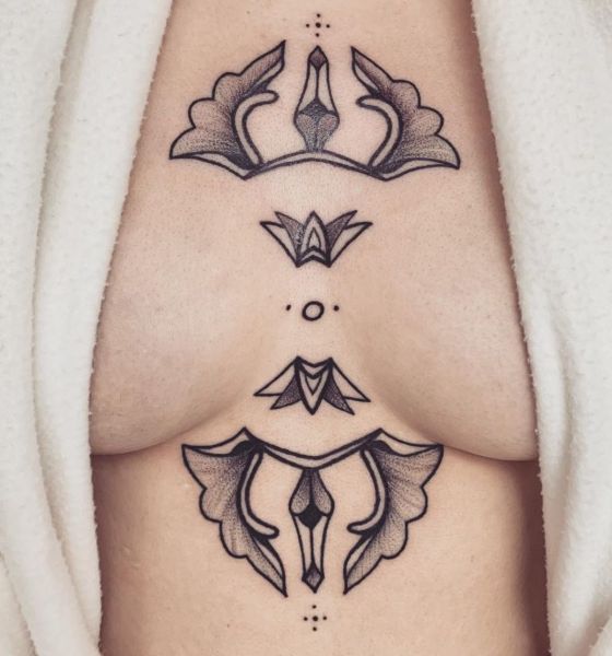 Mandala Tattoo on Between Boobs