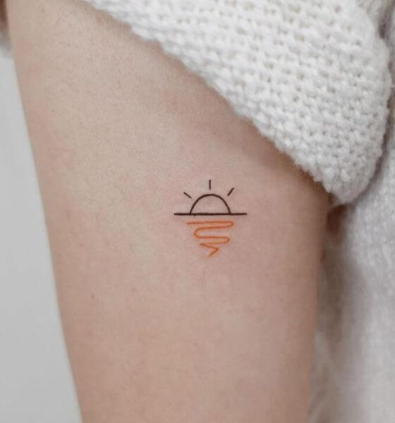 Minimal Sunrise Tattoo