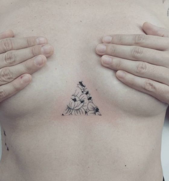 Minimalist Tattoo on Sternum for Women
