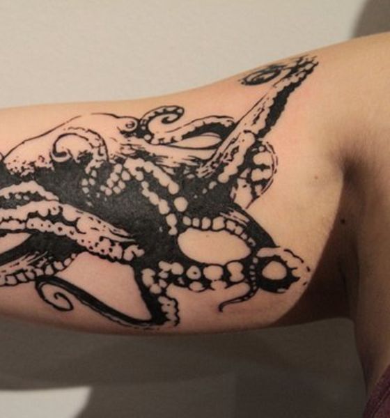 Octopus Tattoo on Inner Biceps