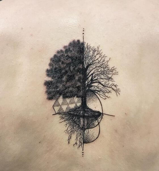 Opposite Tree Of Life Tattoo