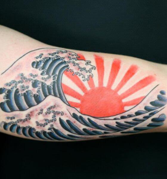Rising Sun Tattoo on Bicep