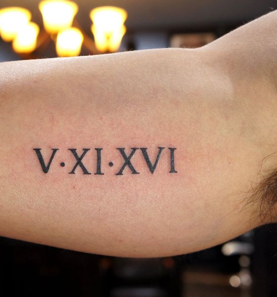 Roman Number Tattoo on the Inner Bicep