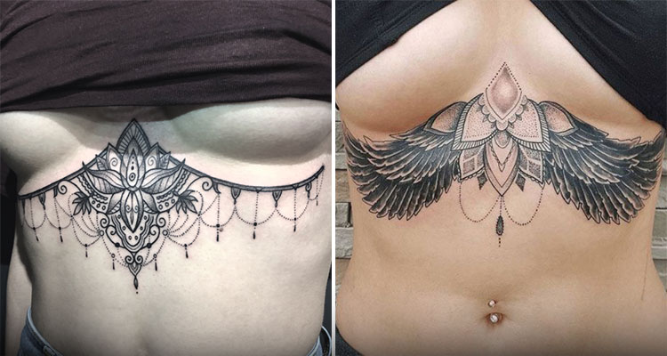 40 Attractive Underboob Tattoo Designs for Females