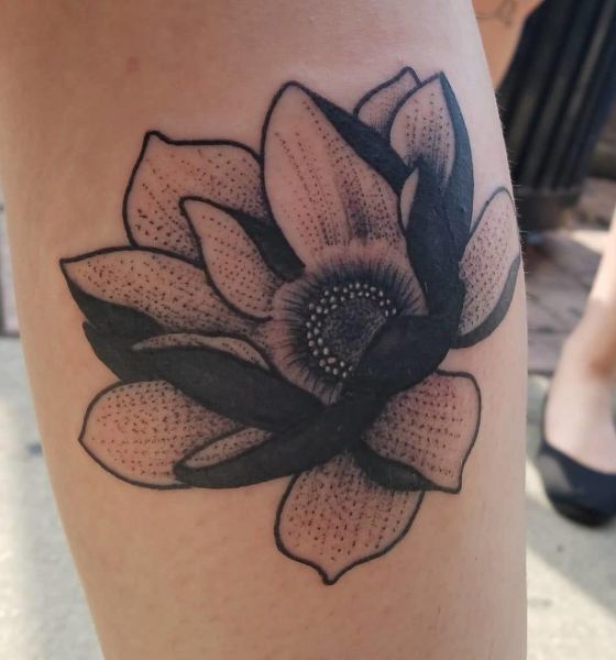 Simple Black Lotus Tattoo Design