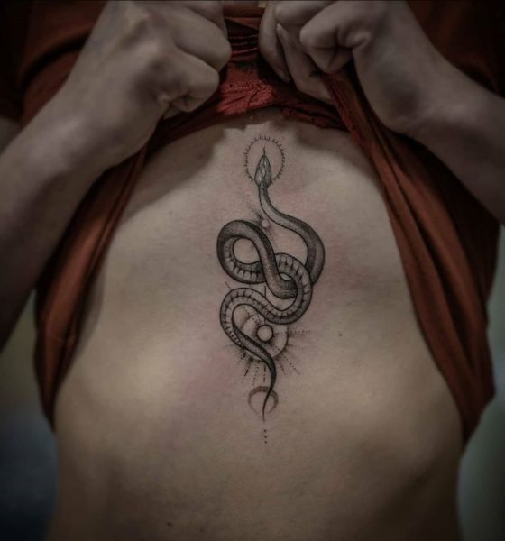 Snake Tattoo on Underboob