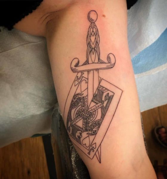 Sword Tattoo on Inner Bicep