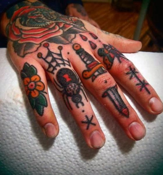 Traditional Finger and Hand Tattoo Designs for Guys