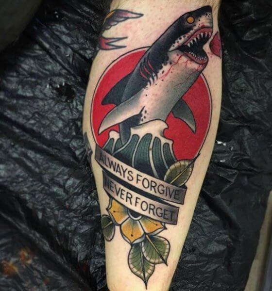 Traditional Shark Tattoo Idea