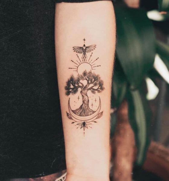 Tree Of Life Inner Forearm Tattoo