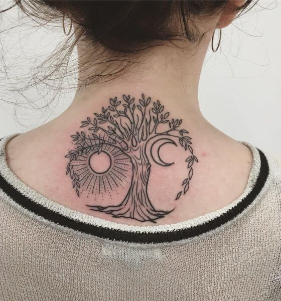 Tree of Life Sun and Moon Tattoo