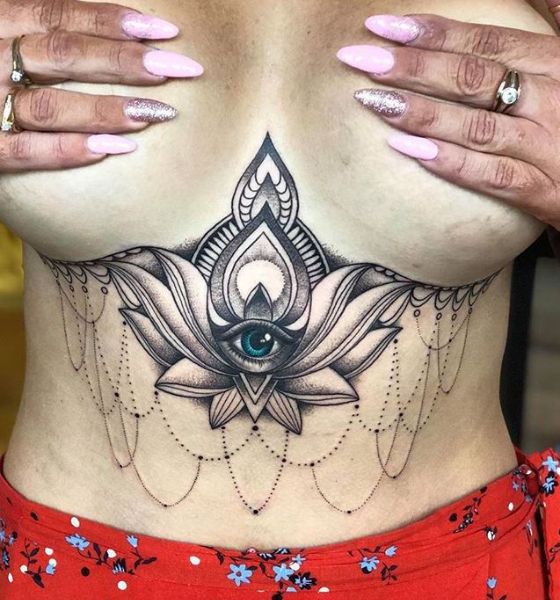 Tribal Art Tattoo on Underboob