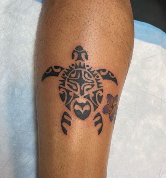 Tribal Mask Turtle Tattoo