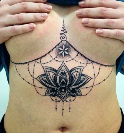 40 Attractive Underboob Tattoo Designs for Females
